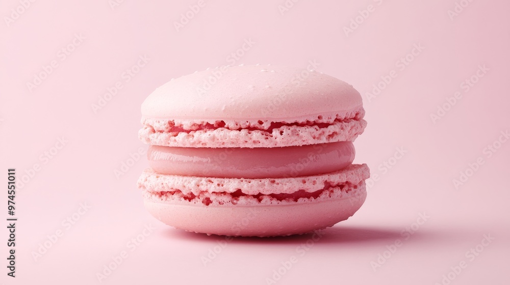 Pink macaron on pink background, dessert photography. Sweet confectionery and bakery concept Pink macaron on pink background, dessert photography. Sweet confectionery and bakery concept