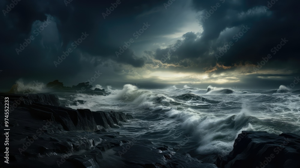 Obraz premium ocean water and clouds