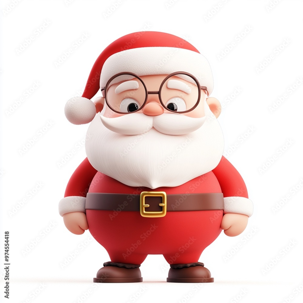 3D Cartoon Cute Funny Santa Claus Isolated on White Background 3D Cartoon Cute Funny Santa Claus Isolated on White Background