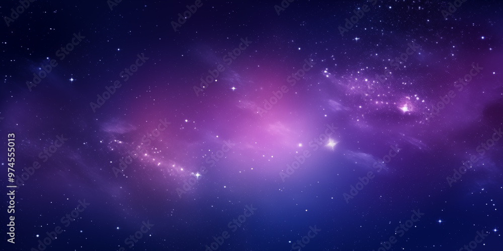 Fototapeta premium The Milky Way in space, a night sky full of stars. A night sky illuminated by stars, the bright Milky Way, and a soft purple glow. A beautiful space background with a starry sky and the vast universe.