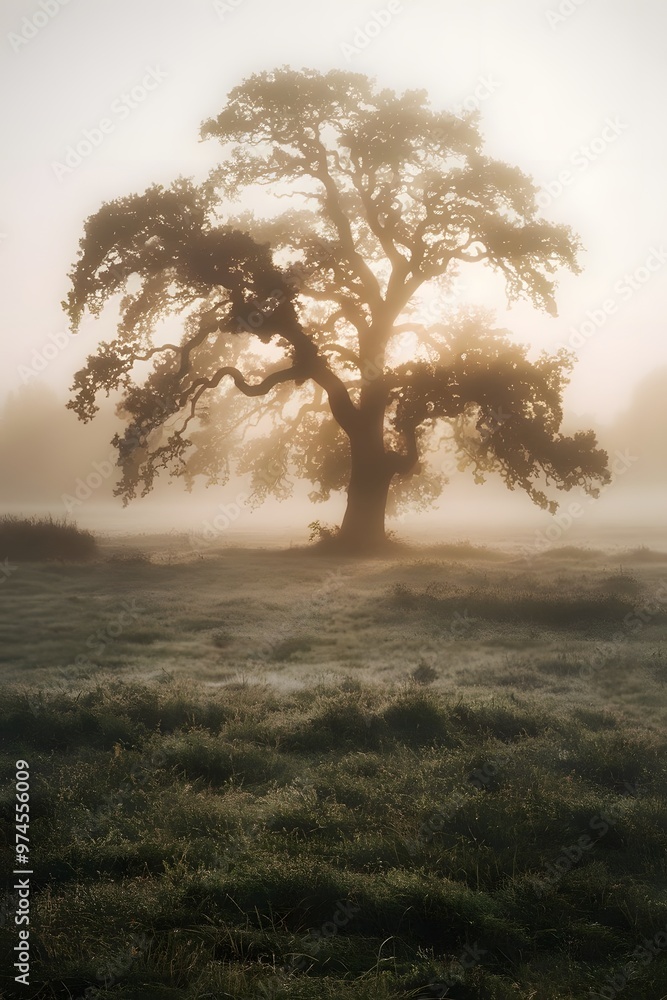 Obraz premium tree in fog