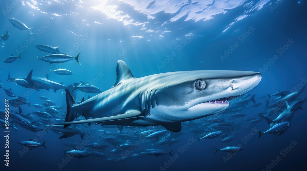 Naklejka premium bait blue shark