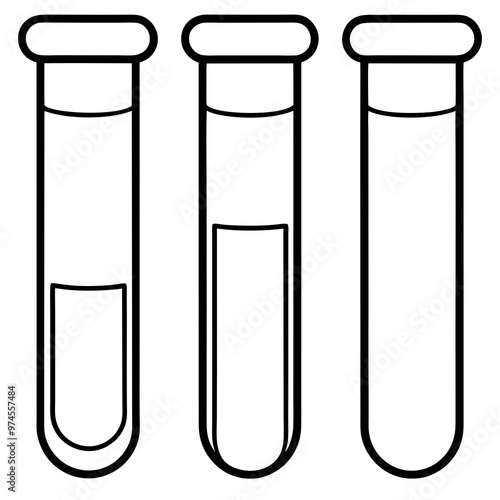 Test tubes vector on white background