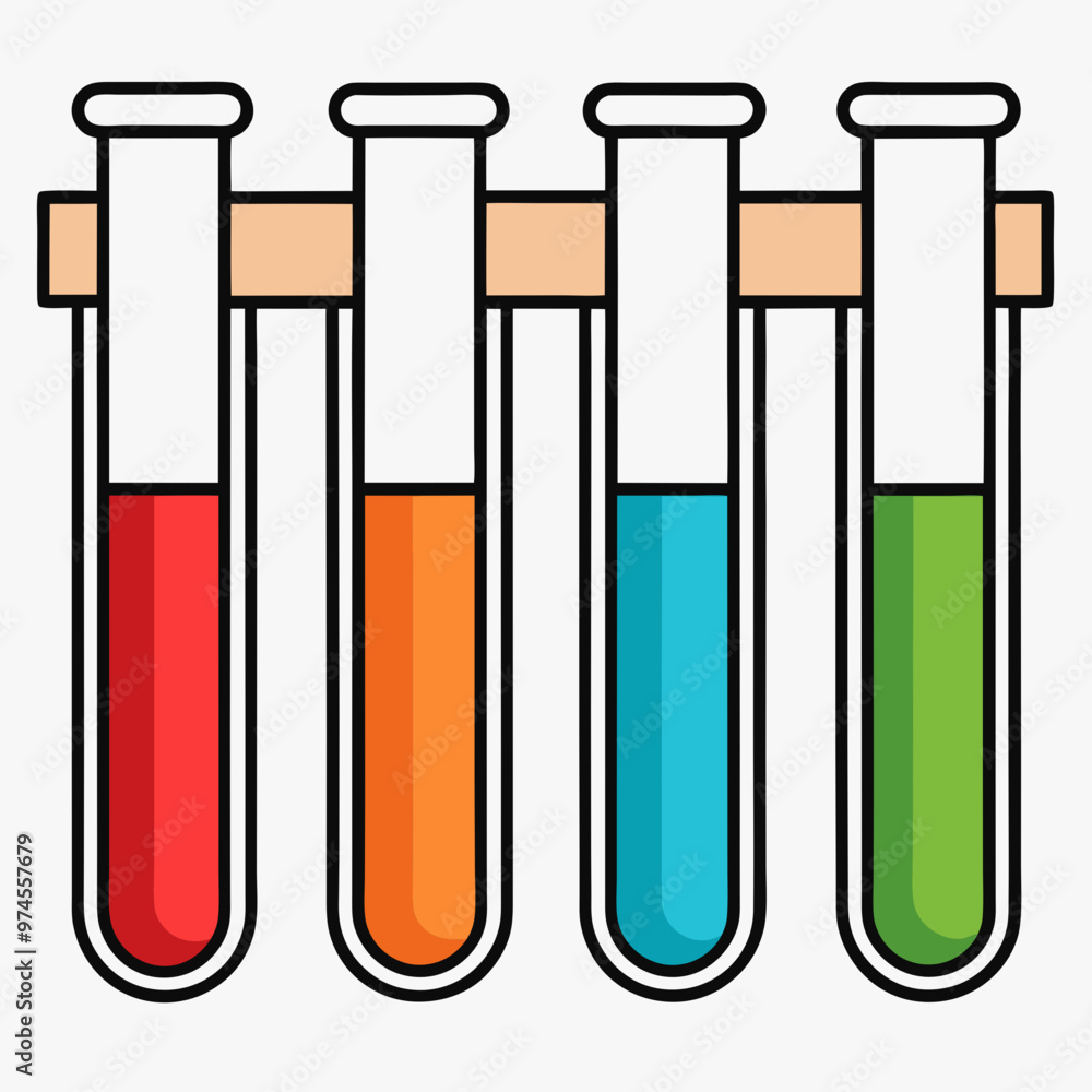 Test tubes vector on white background Test tubes vector on white background