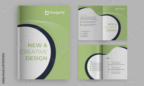 Magazine booklet Leaflet Flyer Corporate Creative Business Bi fold brochure design template