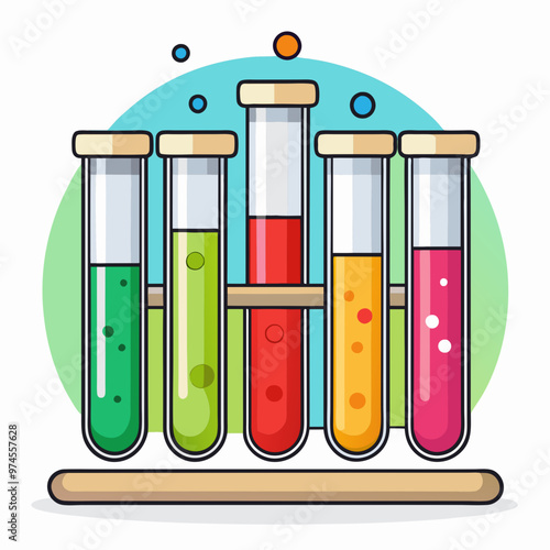 Test tubes vector on white background