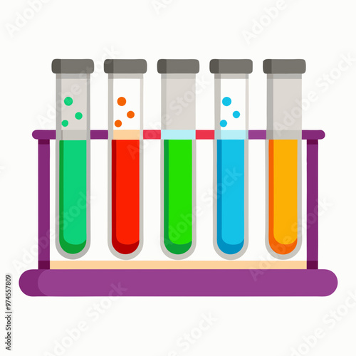 Test tubes vector on white background