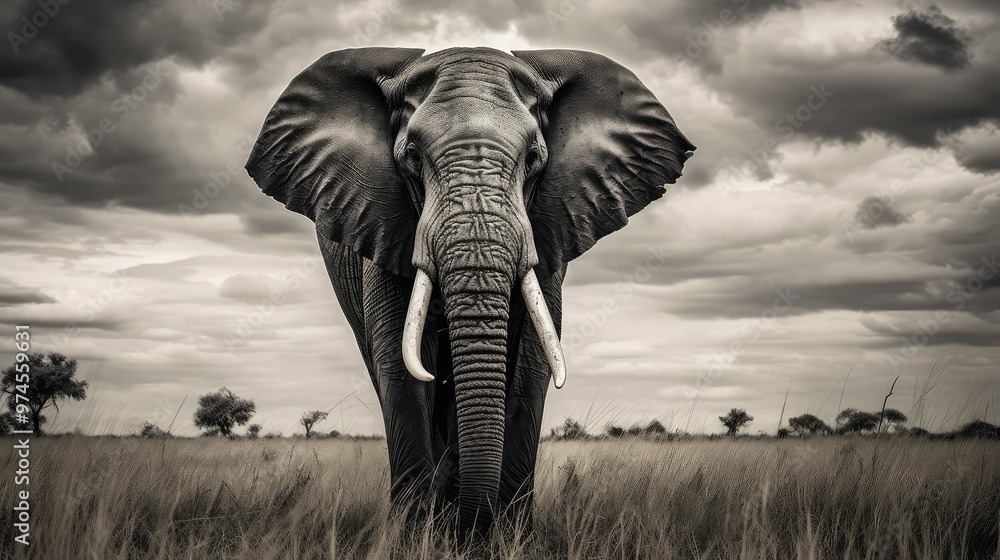 Obraz premium skin black and white elephant