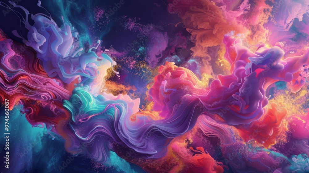 Fototapeta premium Abstract Colorful Swirling Paint Background