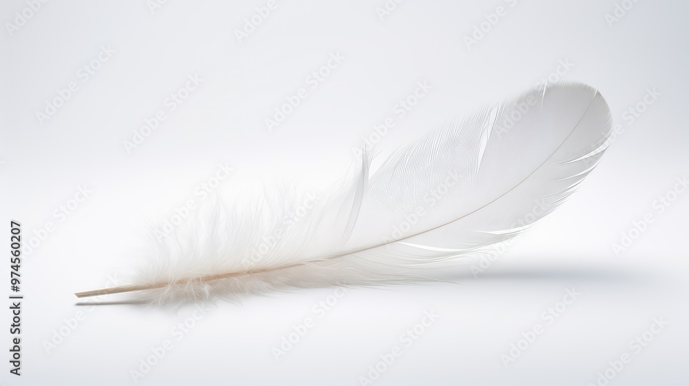 Obraz premium intricate feather white background