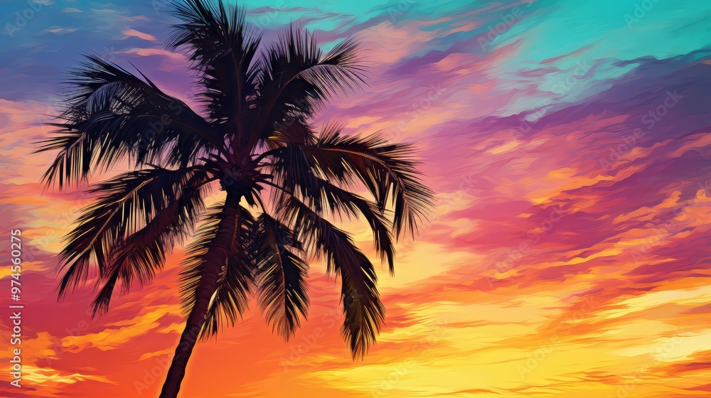 vibrant palm tree art vibrant palm tree art