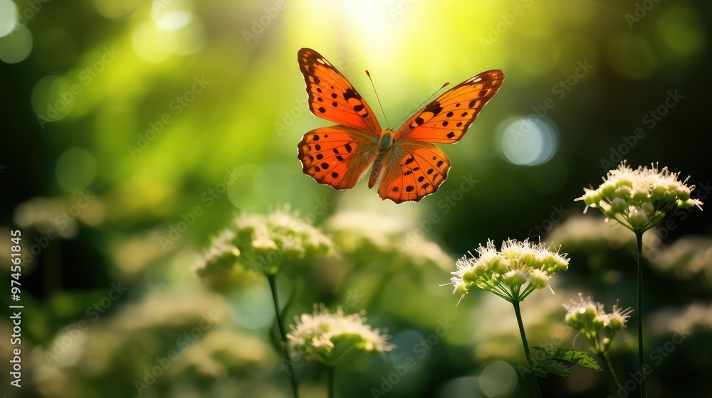 fluttering orange butterfly fluttering orange butterfly