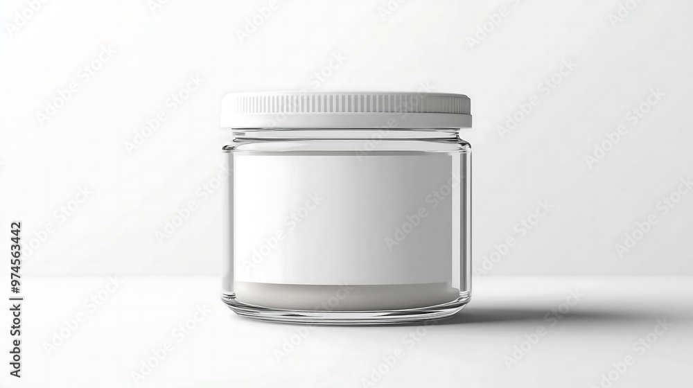 Glass Jar with White Label Mockup Glass Jar with White Label Mockup