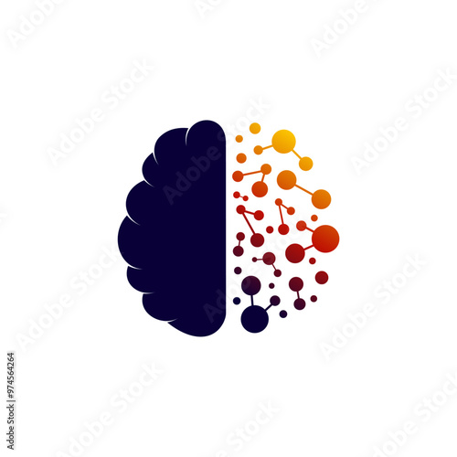 brain tech logo vector template illustration design
