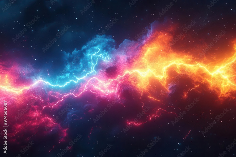 electrifying 3d render of a vibrant multicolored lightning bolt dynamic energy crackling through the air set against a dark background for maximum visual impact electrifying 3d render of a vibrant multicolored lightning bolt dynamic energy crackling through the air set against a dark background for maximum visual impact