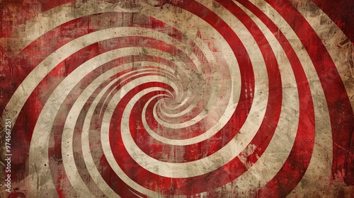 Red and White Grunge Spiral Pattern Background