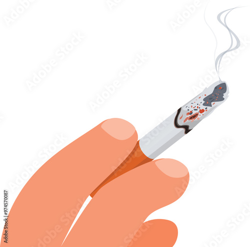 Smoking, hand with a cigarette, person holding cigarette in hand, Bad unhealthy habit
