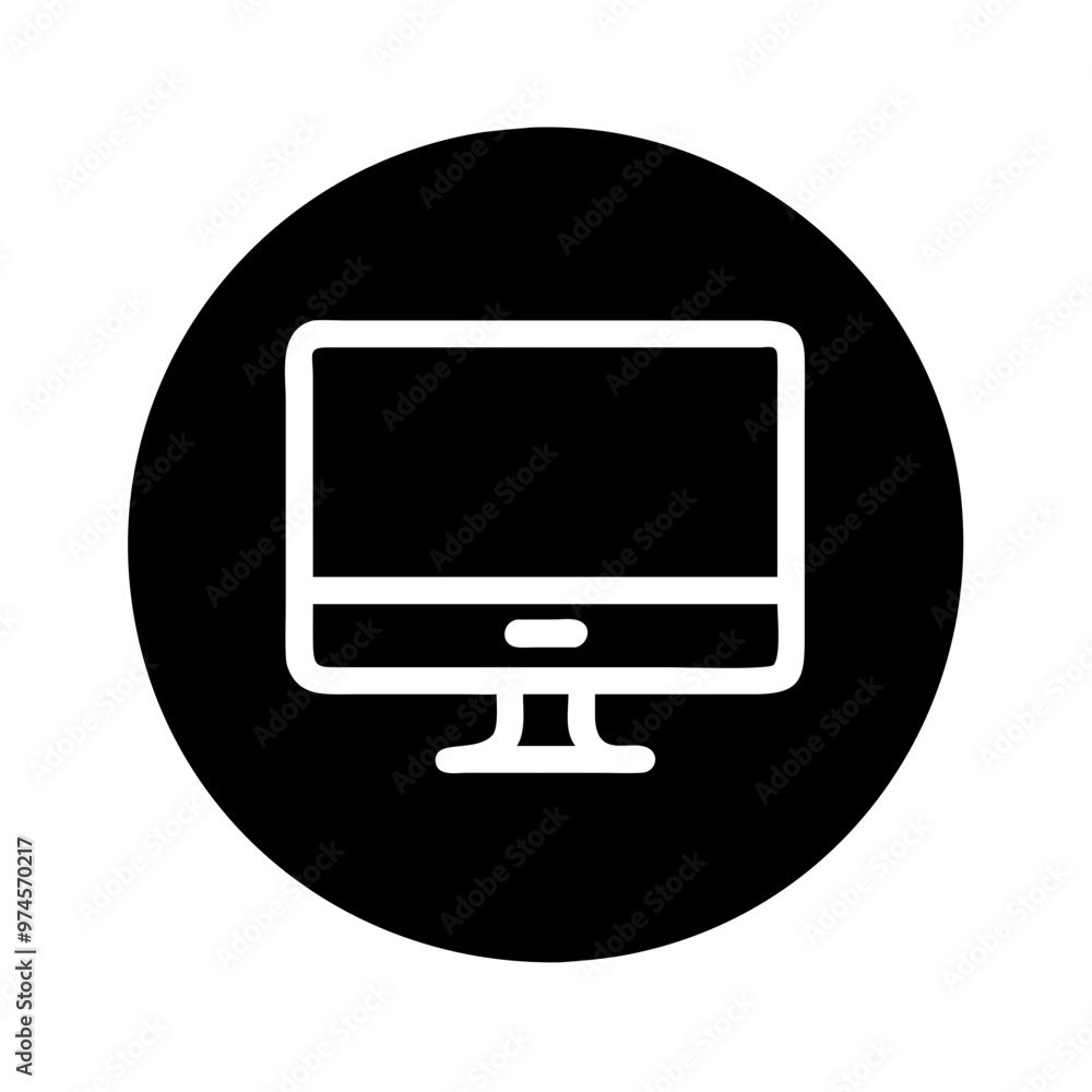Vector icon of a computer monitor on a black background with copy space
Vector icon of a computer monitor on a black background with copy space