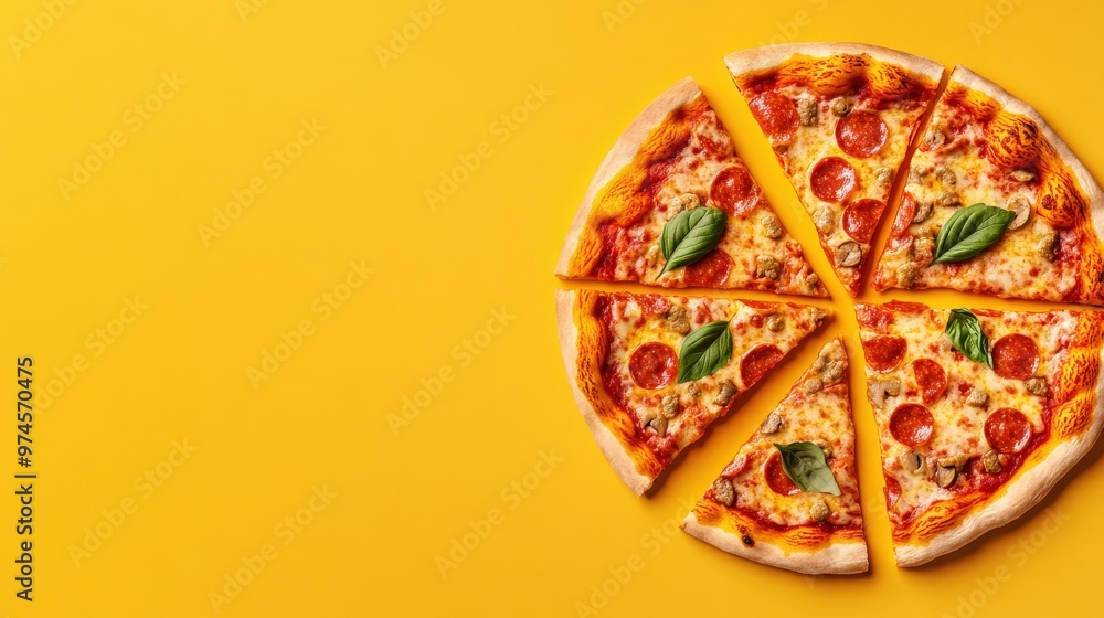 Business concept in minimal of Business chart made of pizza slices, creative data presentation, Copy space for stock photo, no text, no logo, flat design illustration Business concept in minimal of Business chart made of pizza slices, creative data presentation, Copy space for stock photo, no text, no logo, flat design illustration