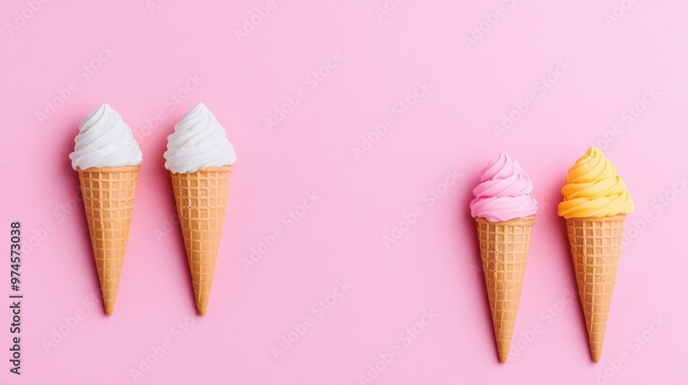 Business concept in minimal of Ice cream-themed business chart, colorful data presentation with playful elements, Copy space for stock photo, no text, no logo, flat design illustration Business concept in minimal of Ice cream-themed business chart, colorful data presentation with playful elements, Copy space for stock photo, no text, no logo, flat design illustration