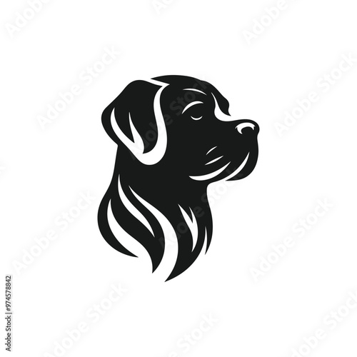 Dogs silhouette collection. Vector illustration of funny cartoon different breeds dogs in trendy flat style. Isolated on white.