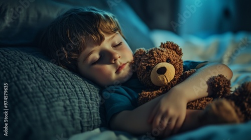 A photo stock image depicting calming bedtime rituals for children --ar 16:9 --v 6.1 Job ID: 6f267dbc-fa68-4d22-9ab8-b4823800a59a photo