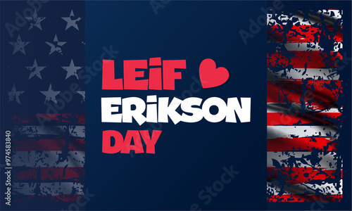 Leif Erikson day , vektor background  banner , photo