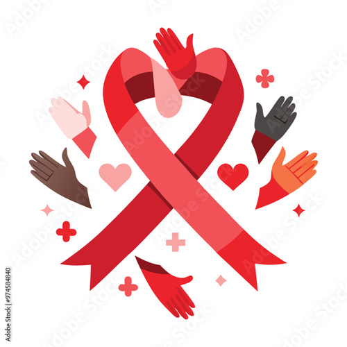 World AIDS Day December 1st. Banner with red ribbon. world aids day illustration