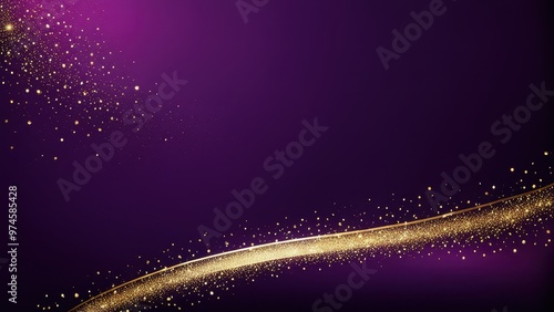 A shimmering golden wave on a deep purple background, ideal for festive or celebratory themes.