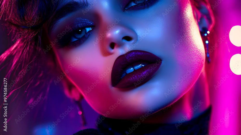 glamorous evening scene with a woman wearing matte dark plum lipstick glamorous evening scene with a woman wearing matte dark plum lipstick