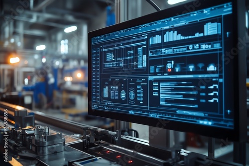 AI system displaying product flaws in realtime on a screen, AI quality assurance, automated defect detection