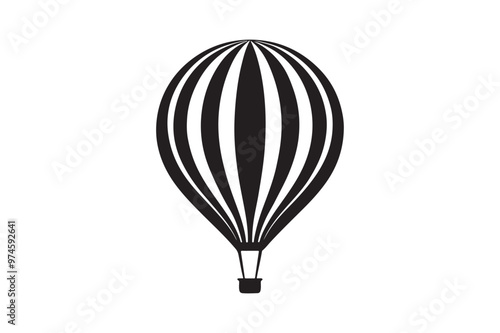 Hot air balloon silhouette vector illustration, Hot air balloon silhouette vector, Hot air balloon silhouette PNG 