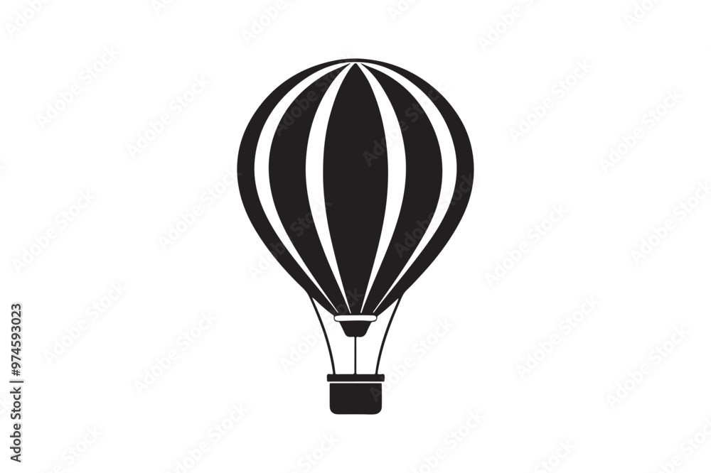 Fototapeta premium Hot air balloon silhouette vector illustration, Hot air balloon silhouette vector, Hot air balloon silhouette PNG