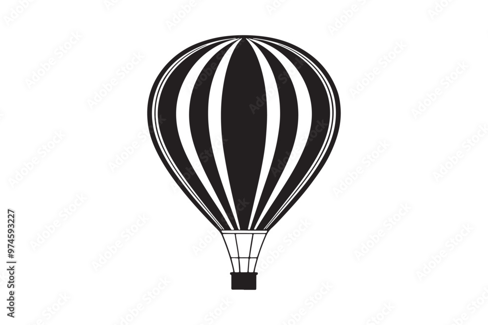 Obraz premium Hot air balloon silhouette vector illustration, Hot air balloon silhouette vector, Hot air balloon silhouette PNG 