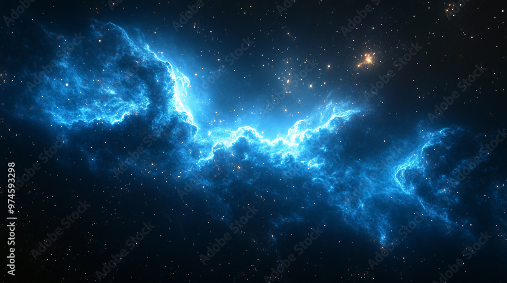 Fototapeta premium Stunning Blue Nebula in Deep Space - Awe-Inspiring Cosmic Beauty