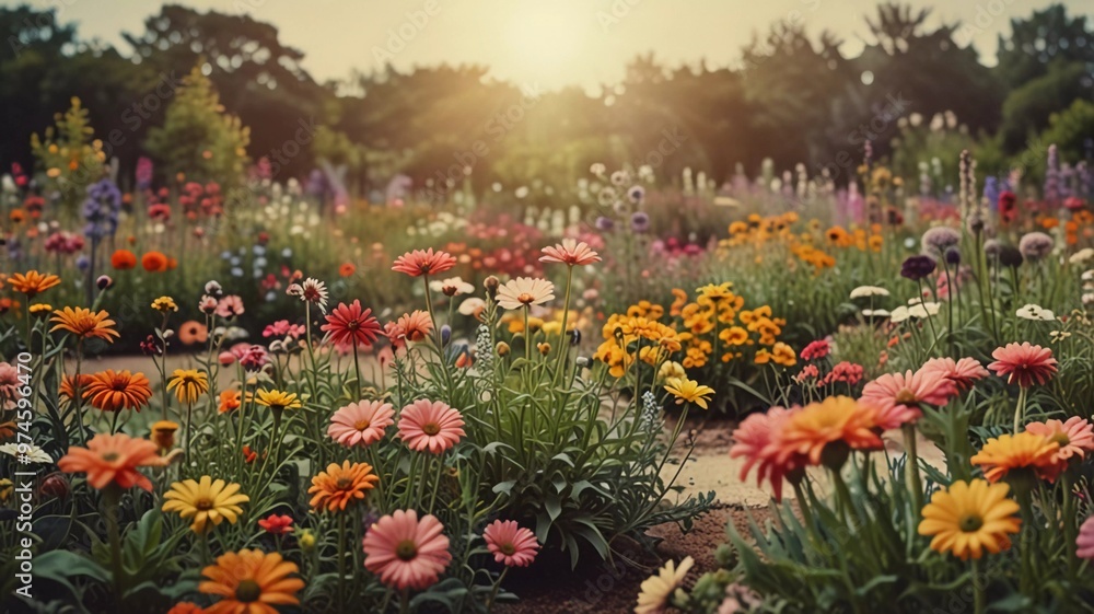 flower garden in front of the pastel flower garden in front of the pastel