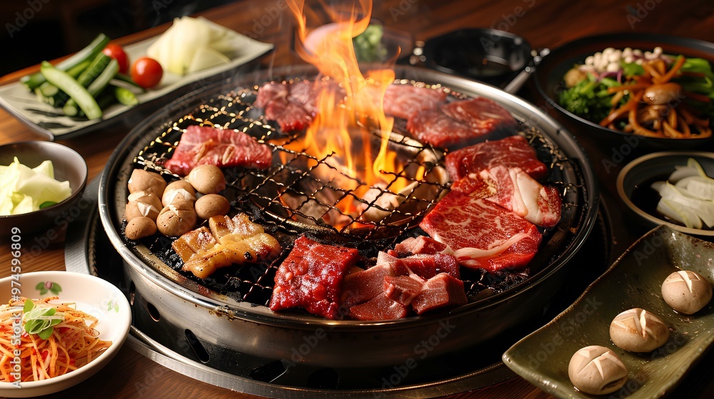 grilled meat on the grill grilled meat on the grill