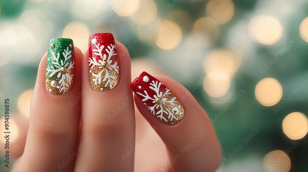 Creative Christmas Nails with Holiday-Themed Text and Patterns Creative Christmas Nails with Holiday-Themed Text and Patterns