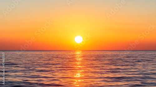 Golden Sunset Over the Ocean