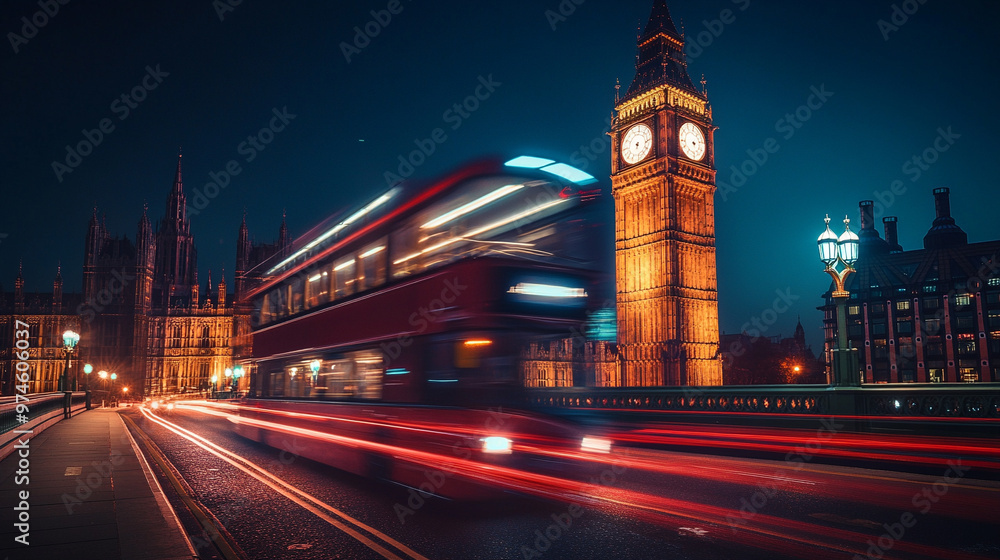 Fototapeta premium 夜の時計塔 