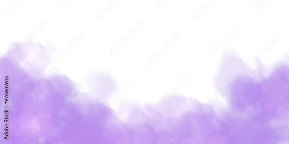 Fototapeta premium Fantastic purple smoke. Magic smoke. Smog cloud on podium or stage. Fog vapor over ground or water surface, magic haze. PNG. 