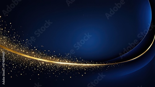 A smooth blue background with golden sparkles, creating a dynamic and elegant visual effect.