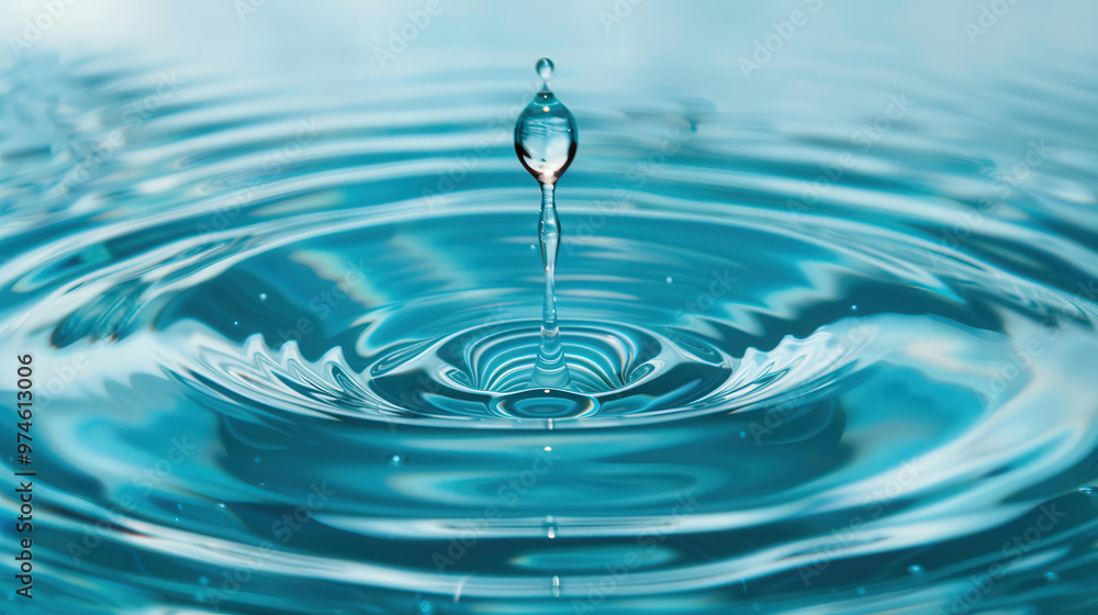 Dynamic Water Splash, a captivating display of a droplet creating ripples in a serene water backdrop, showcasing the beauty of fluid motion in nature. Dynamic Water Splash, a captivating display of a droplet creating ripples in a serene water backdrop, showcasing the beauty of fluid motion in nature.