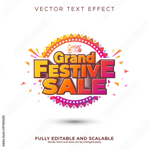 Durga Puja, Navratri and Diwali Festival concept. Sale, offer, shopping, deal, discount, promotion logo design.