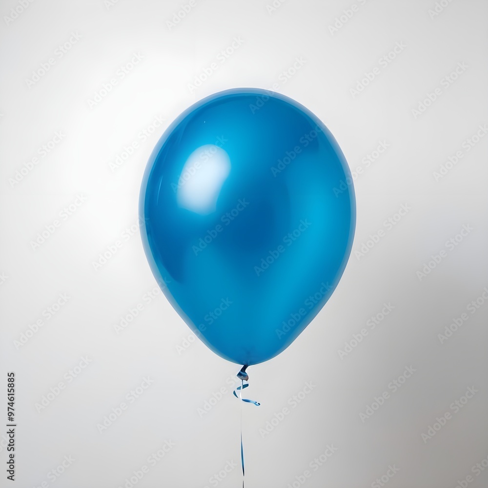 Globo azul singular con fondo blanco Globo azul singular con fondo blanco