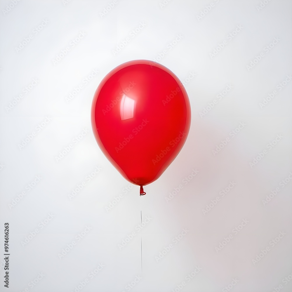 Globo rojo singular con fondo blanco Globo rojo singular con fondo blanco