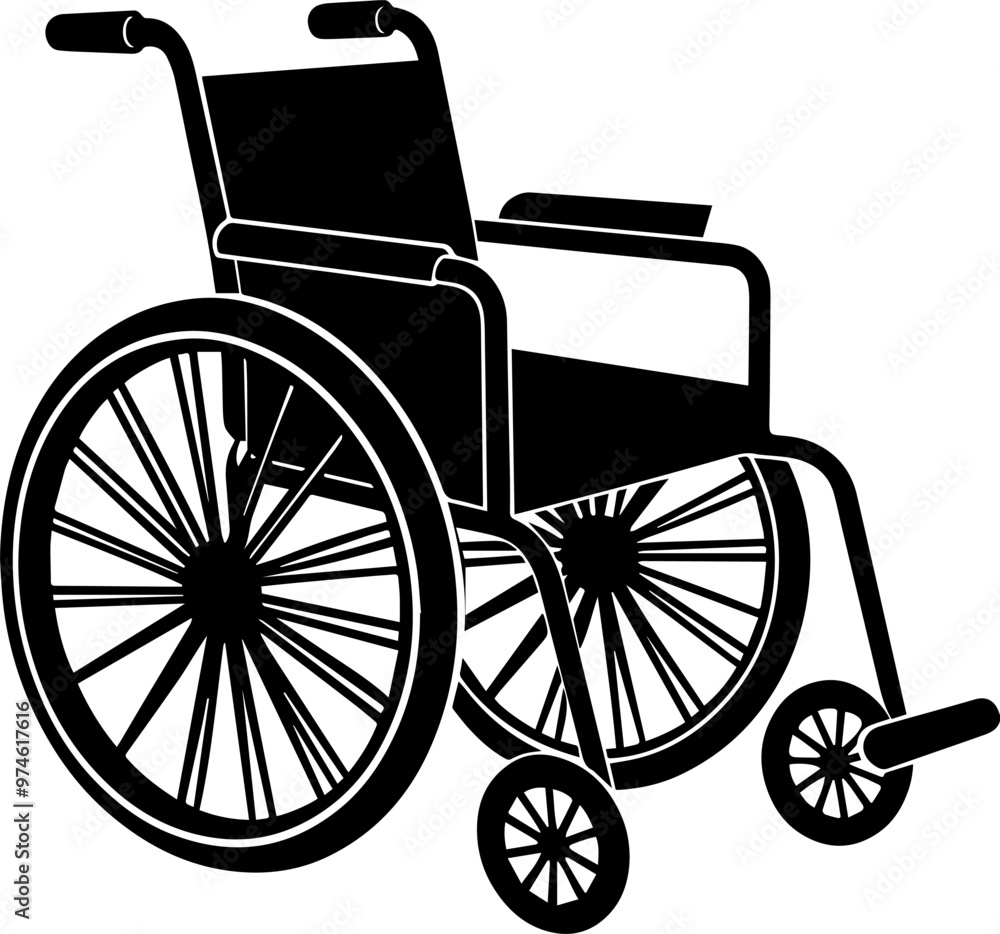 Wheelchair silhouette vector illustration Wheelchair silhouette vector illustration