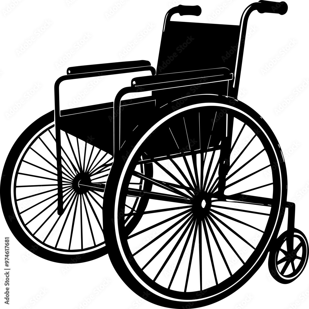Wheelchair silhouette vector illustration Wheelchair silhouette vector illustration