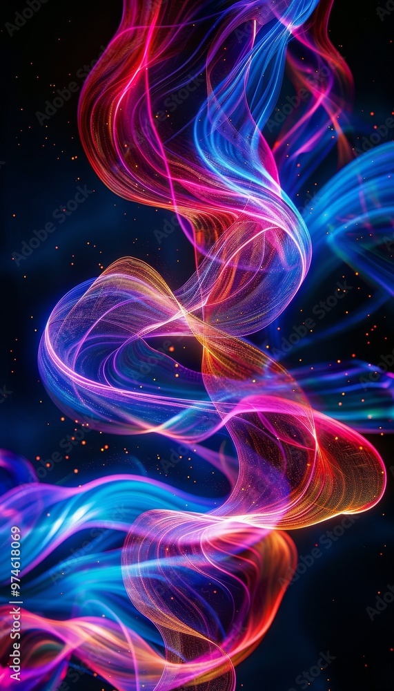 Vibrant abstract artwork depicting dynamic neon data streams in a futuristic style Vibrant abstract artwork depicting dynamic neon data streams in a futuristic style
