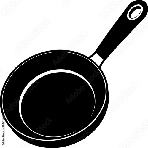 Frying pan silhouette vector illustration